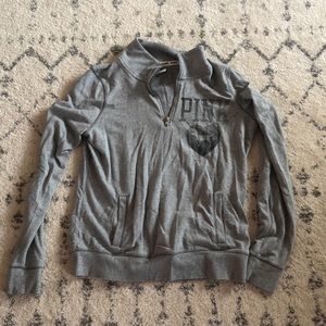 Pink 1/4 zip pullover